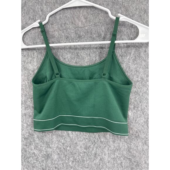 Aerie Sports Bra Ribbed Green Large NEW - Picture 3 of 3